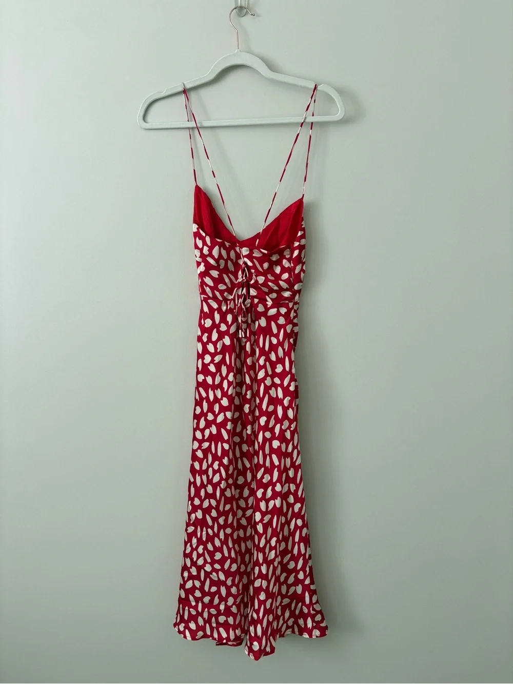 Hello Molly Red and White Printed Midi Slip Dress - Picture 11 of 12
